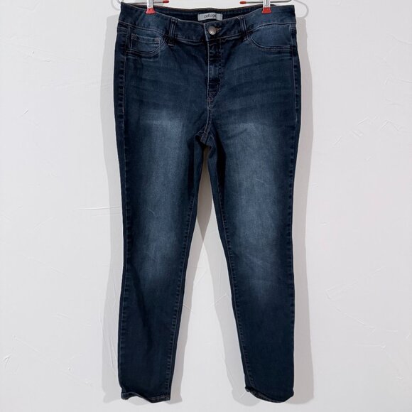 Refuge Jeans Womens Size 12 High Waist Skinny Blue Dark Wash - Picture 1 of 6